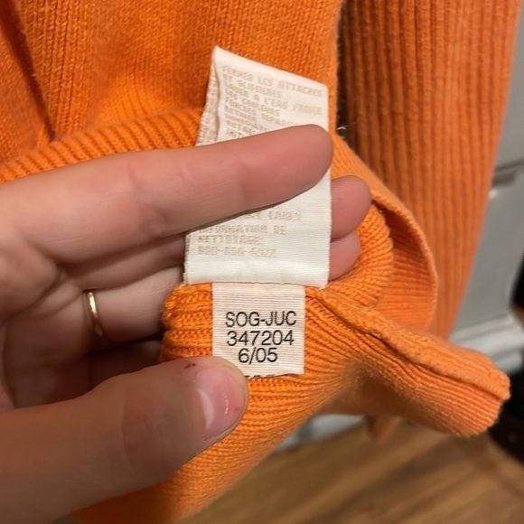 5 for 35$ Tommy Hilfger Vintage Long Sleeve collared orange white Sweater - Picture 5 of 6